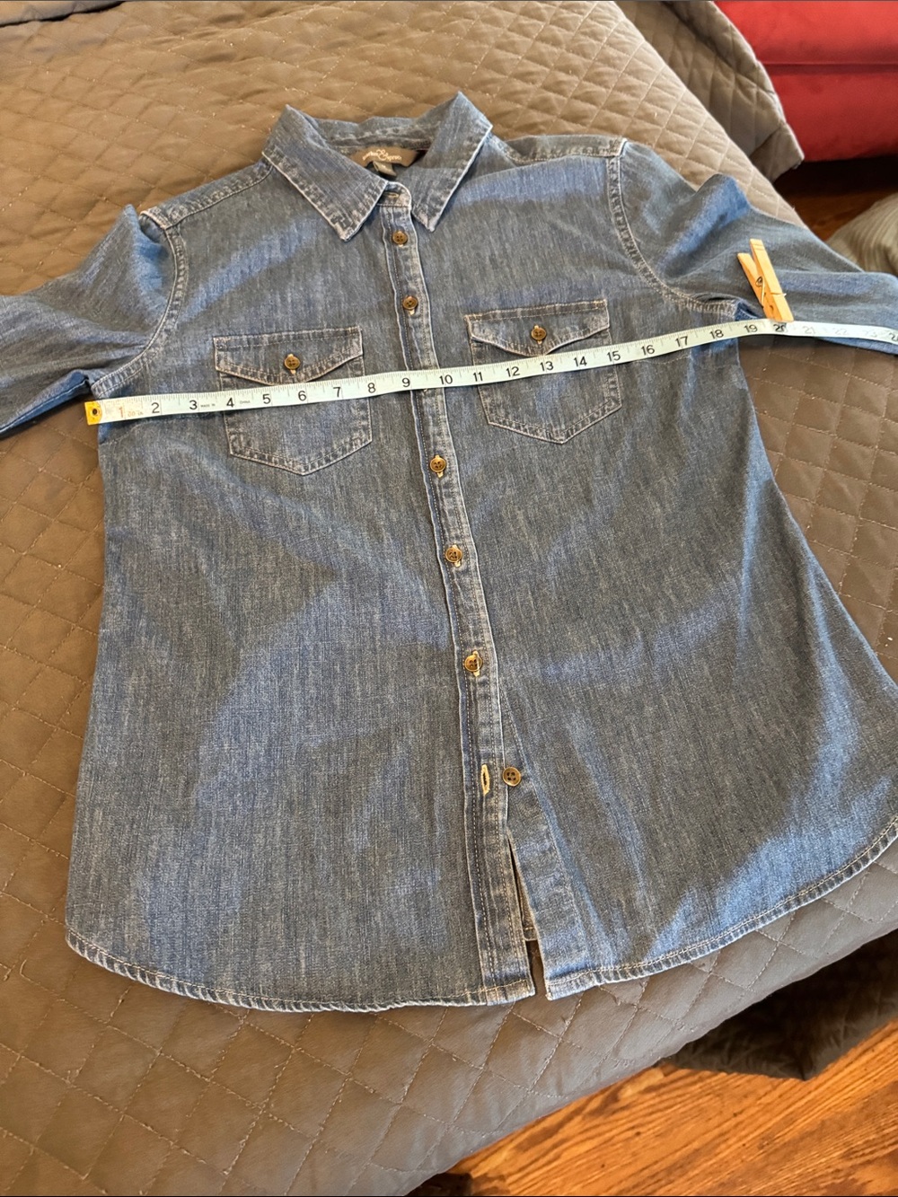 Market & Spruce women’s Denim Button-Front Shirt - Light Blue